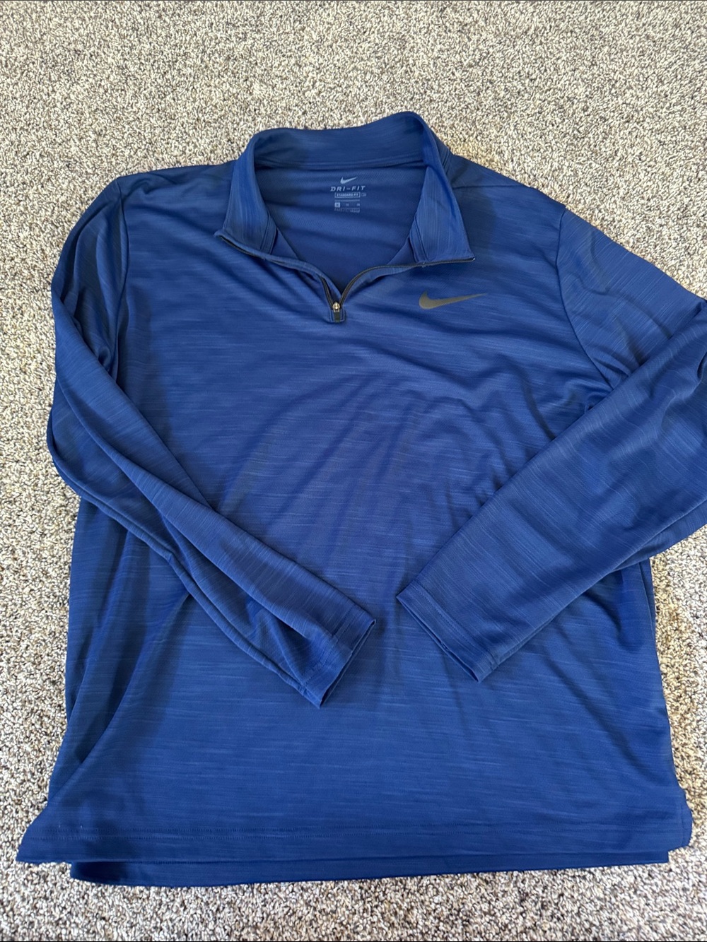 Nike Men’s Long Sleeve Dri-FIT Quarter-Zip Pullover - Royal Blue